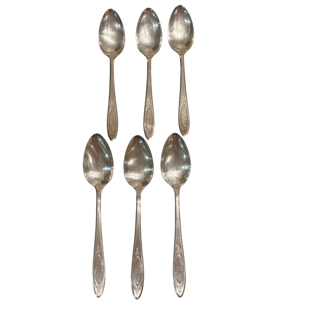 Community (Onieda) Place ADAM Silverplate Place Spoons Set of 6 1917 Monogrammed